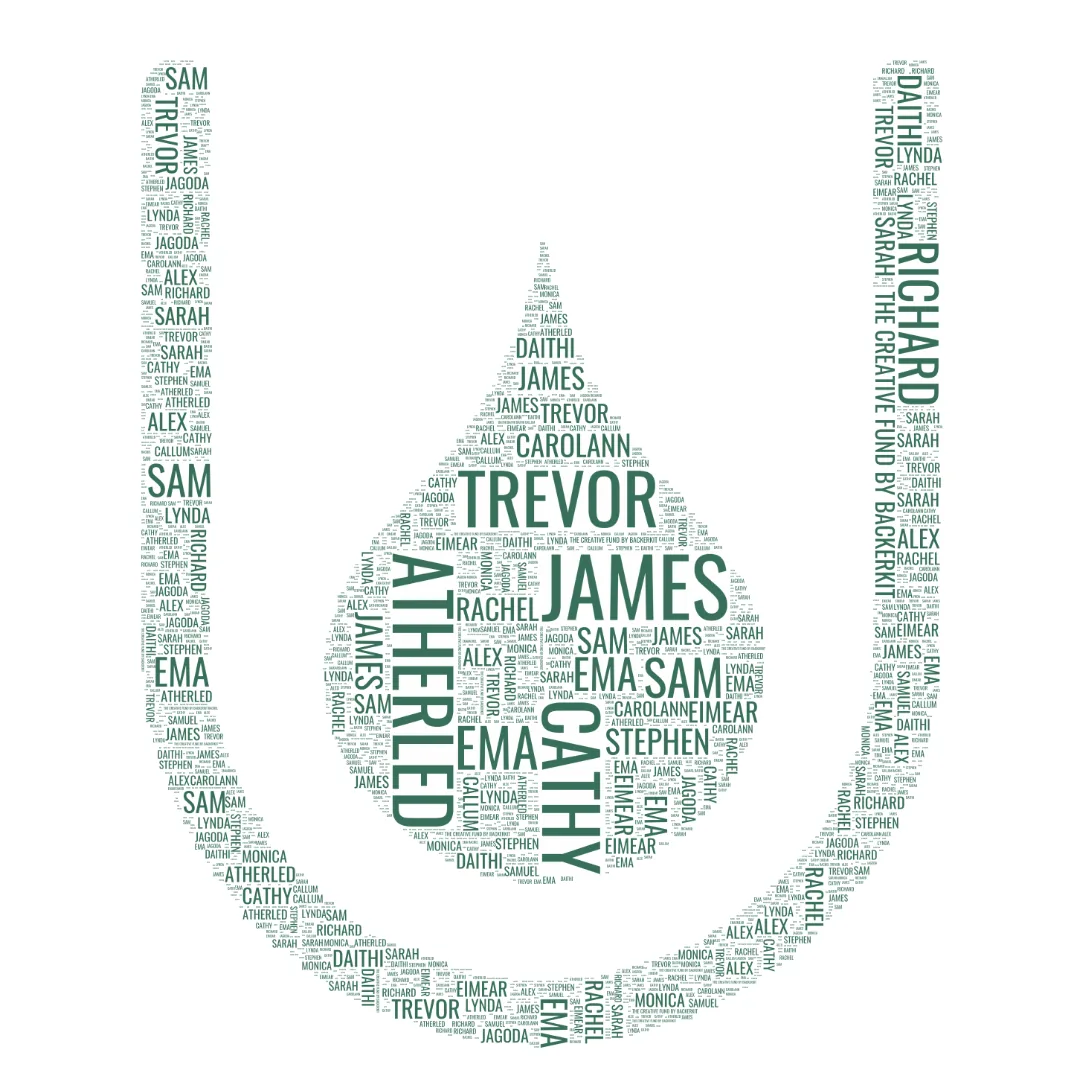 Kickstarter backers name word art